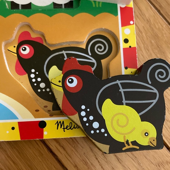 Melissa & Doug FARM ANIMALS CHUNKY INSET PUZZLE - Picture 10 of 15